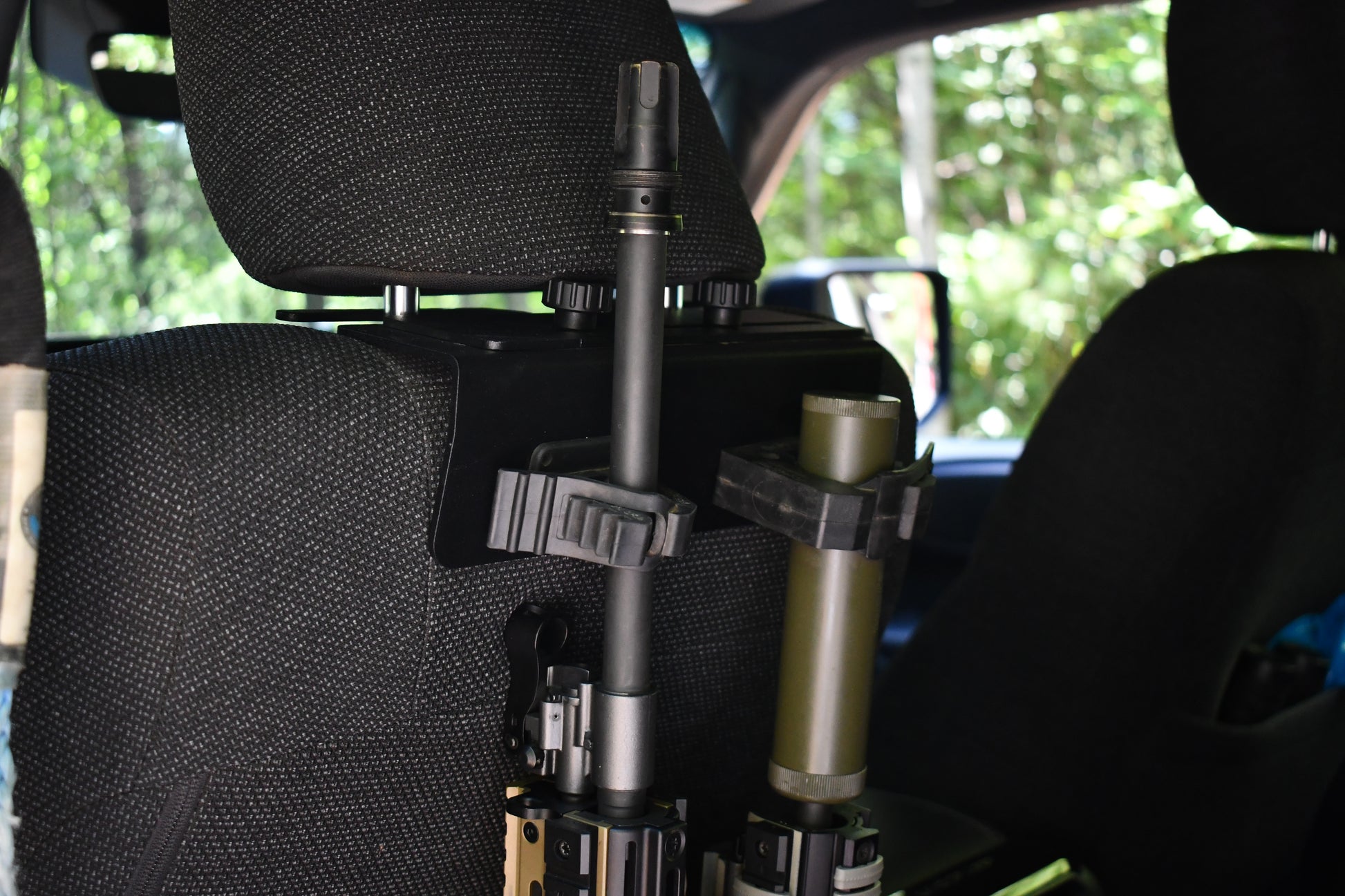 Closeup of Headrest Rifle Mount HRM
