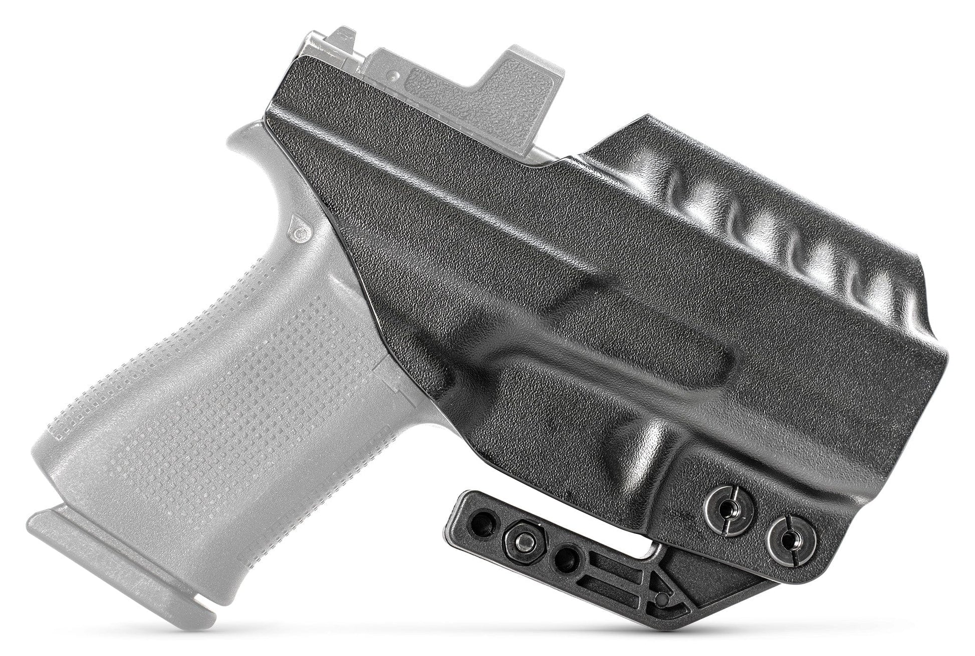 The Glock 43X IWB Holster | RIDGE IWB covers most of the handgun, leaving only the grip and part of the trigger guard exposed—perfect for concealed carry.